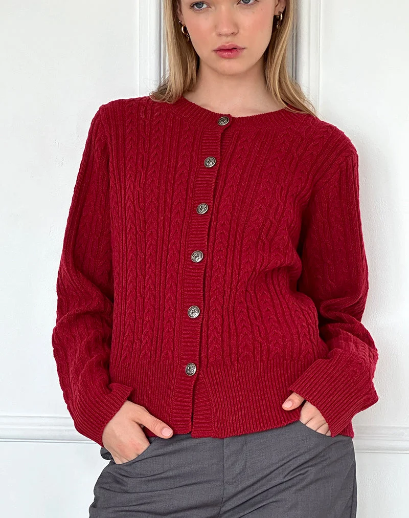 Bavana Strickjacke in Tiefrot