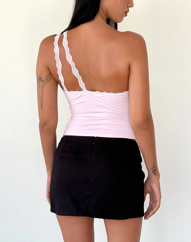 Carolina One Shoulder Top in Rosa