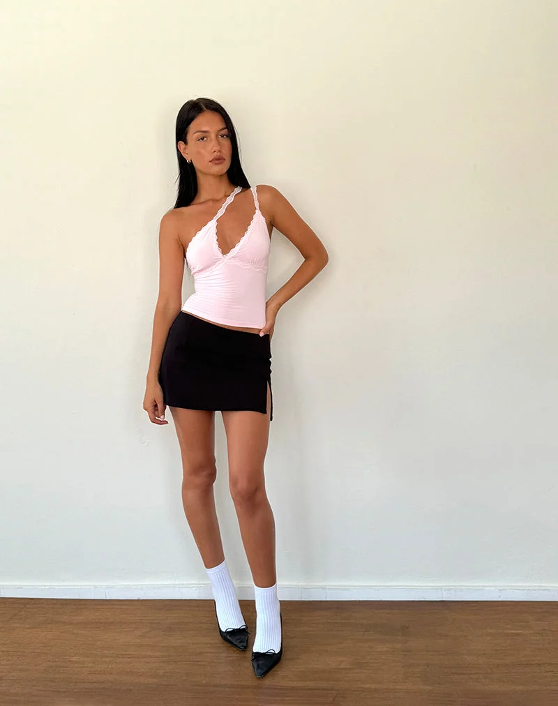 Carolina One Shoulder Top in Rosa
