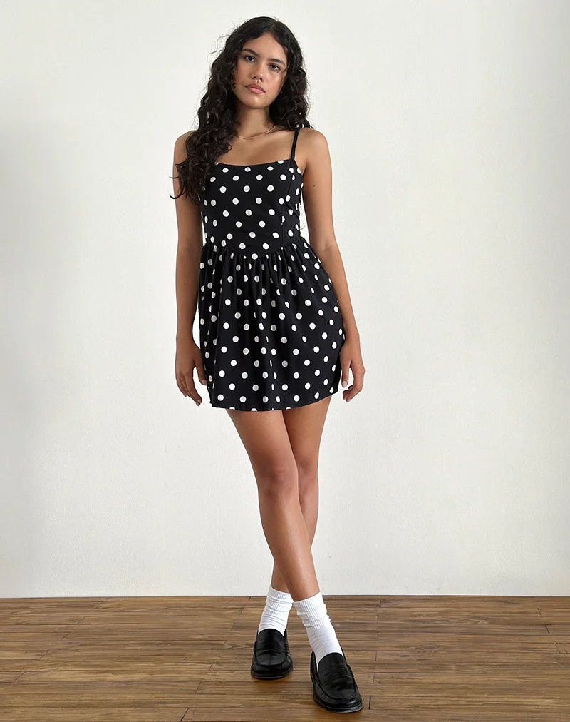 Ramana Minikleid in 80s Polka Schwarz