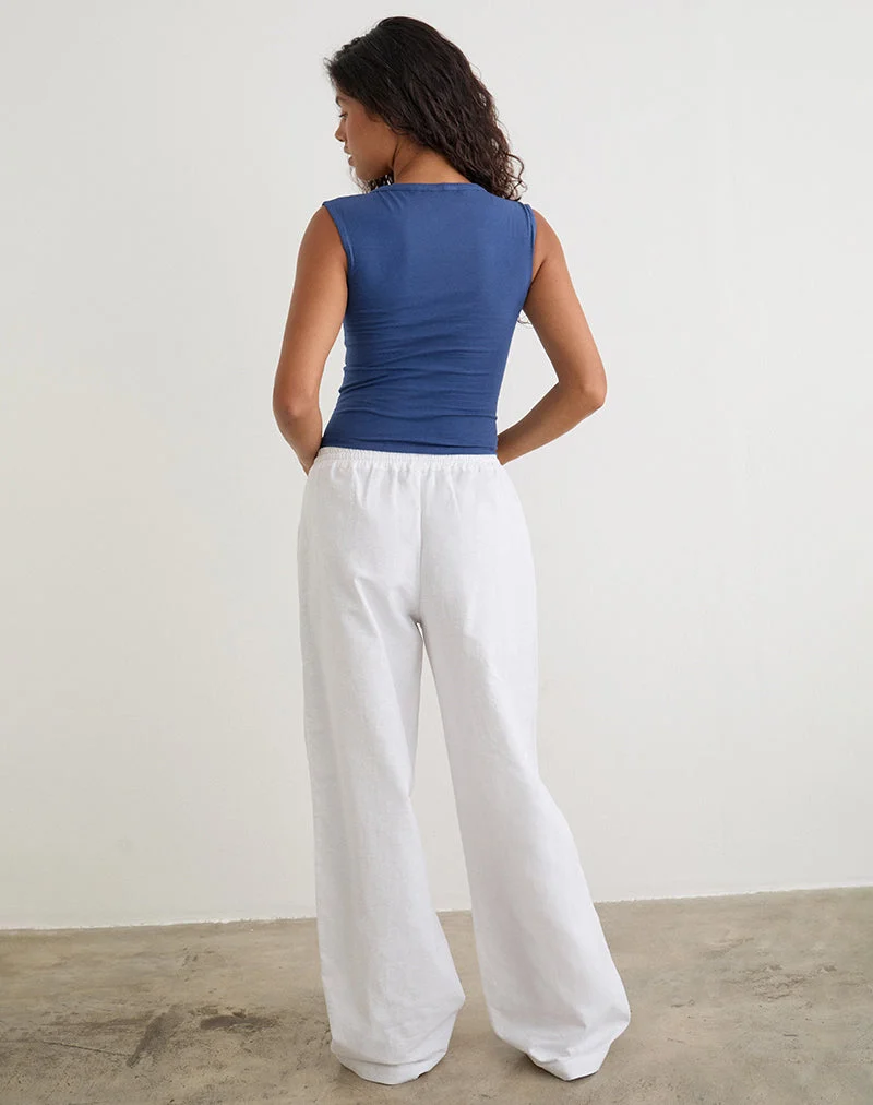 Wasic Hose mit weitem Bein in Weiß