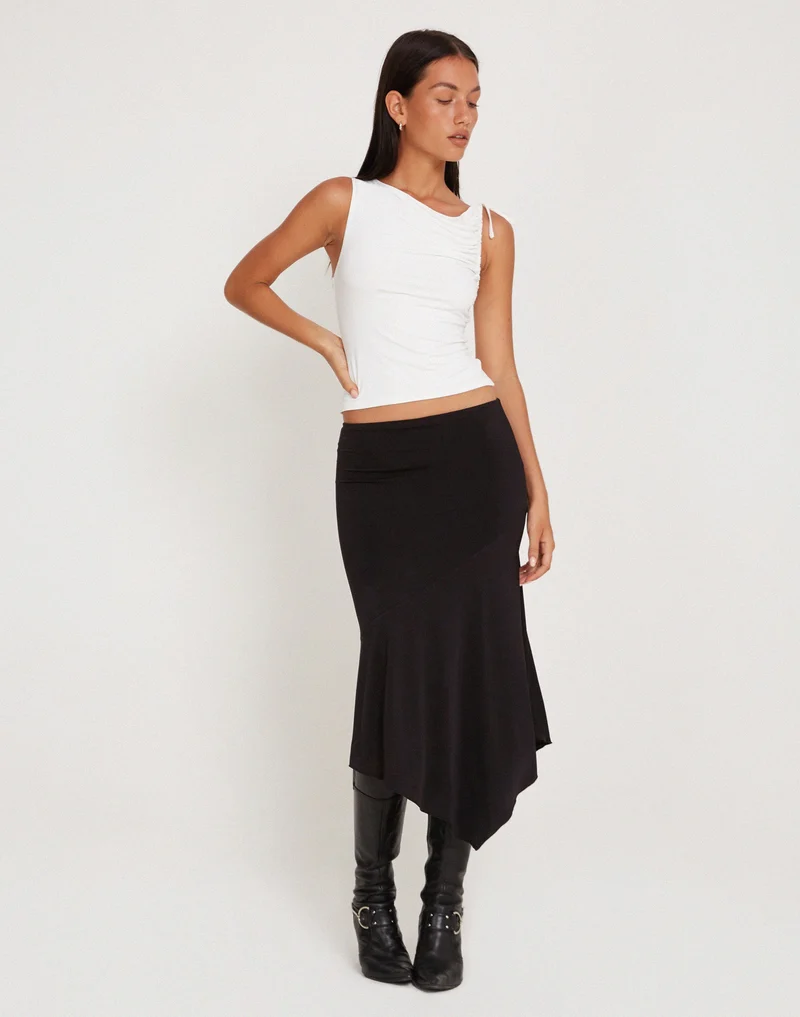 Hagne Crop Vest Oberteil in Off White