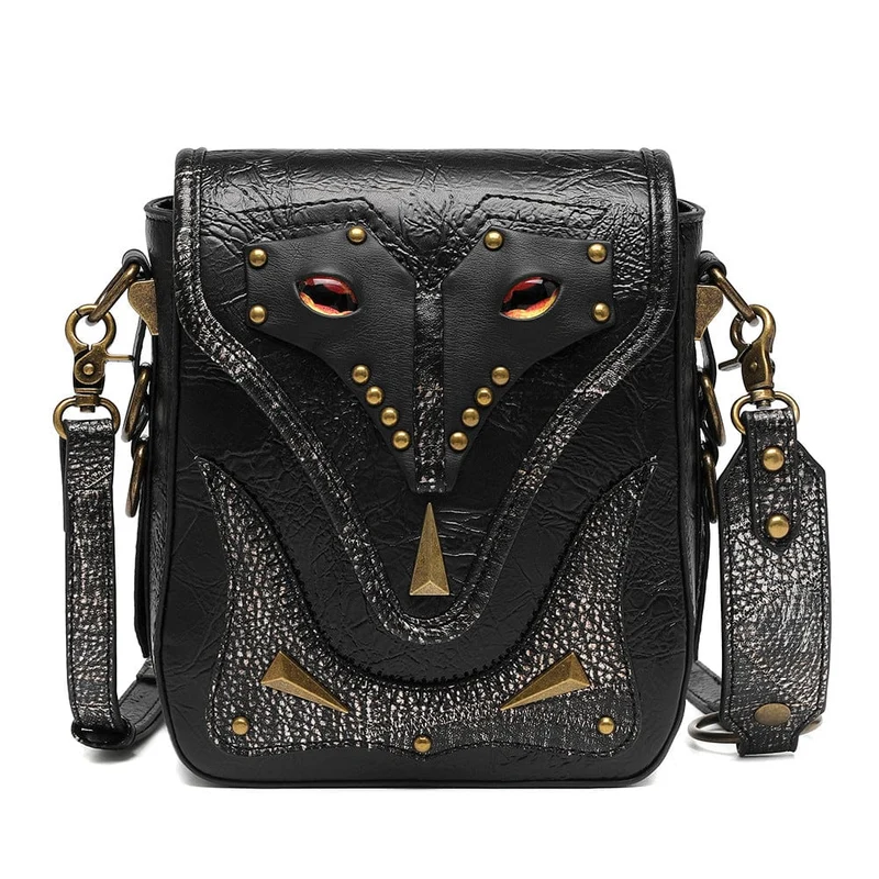 Unisex Steampunk Evil Eyes Nieten Mini Tasche