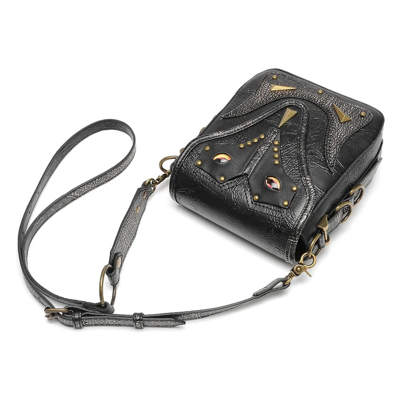 Unisex Steampunk Evil Eyes Nieten Mini Tasche