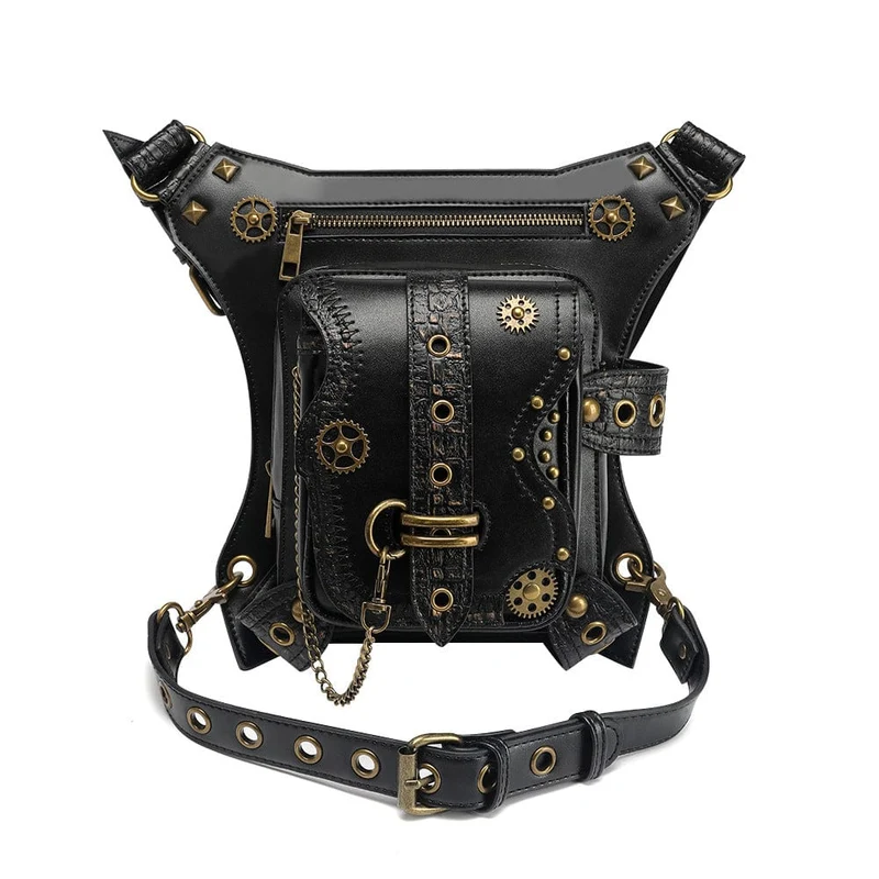Unisex Steampunk Gears genagelte Gürteltasche