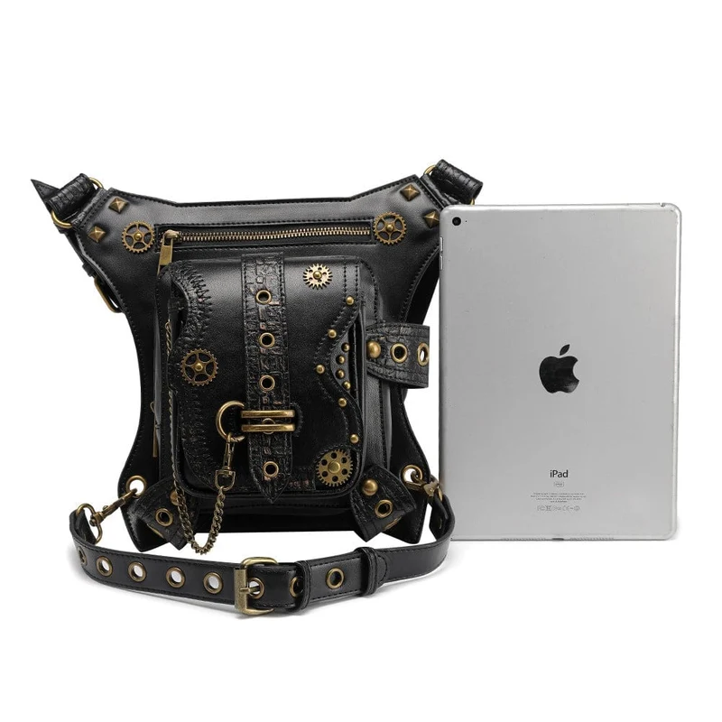 Unisex Steampunk Gears genagelte Gürteltasche