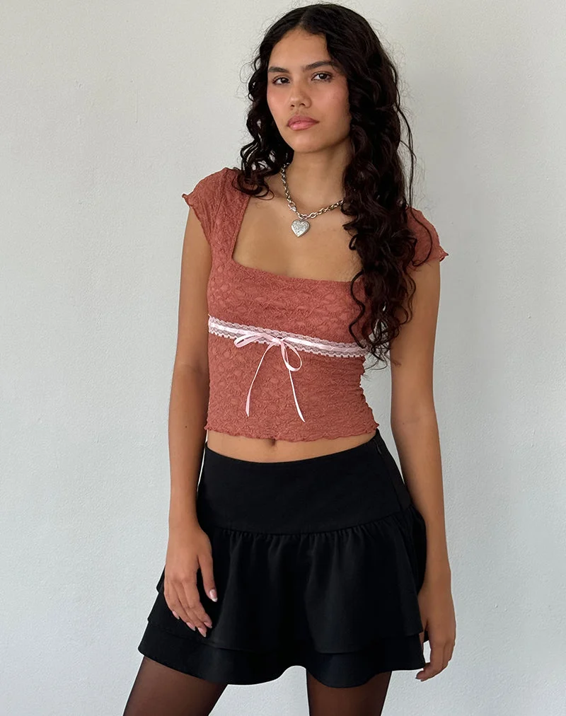 Sherine Spitzen-Top in verwelktem Rosa