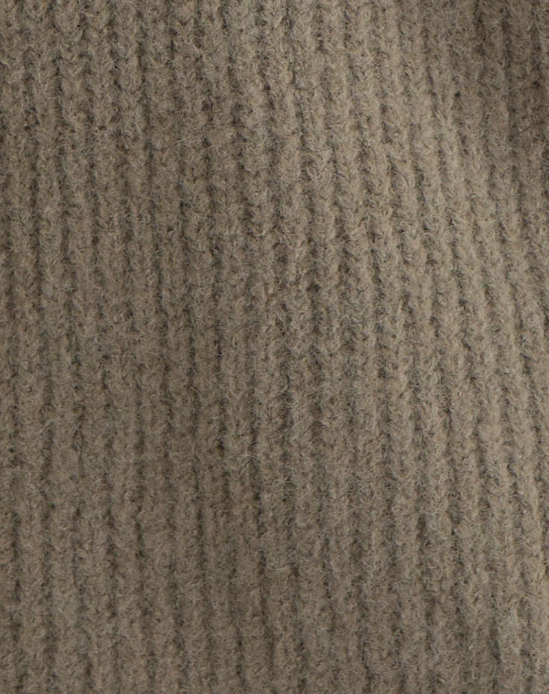 Viola Oversized Strickpullover in Hell-Olive