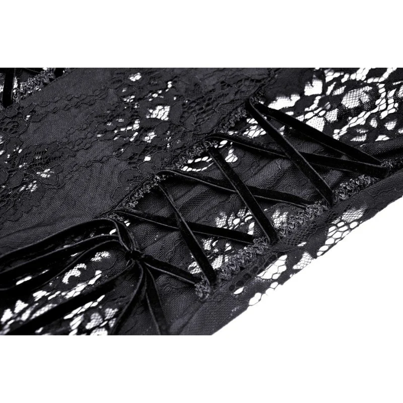 Damen-Gothic-Jacke mit Umlegekragen und unregelmäßiger Spitze