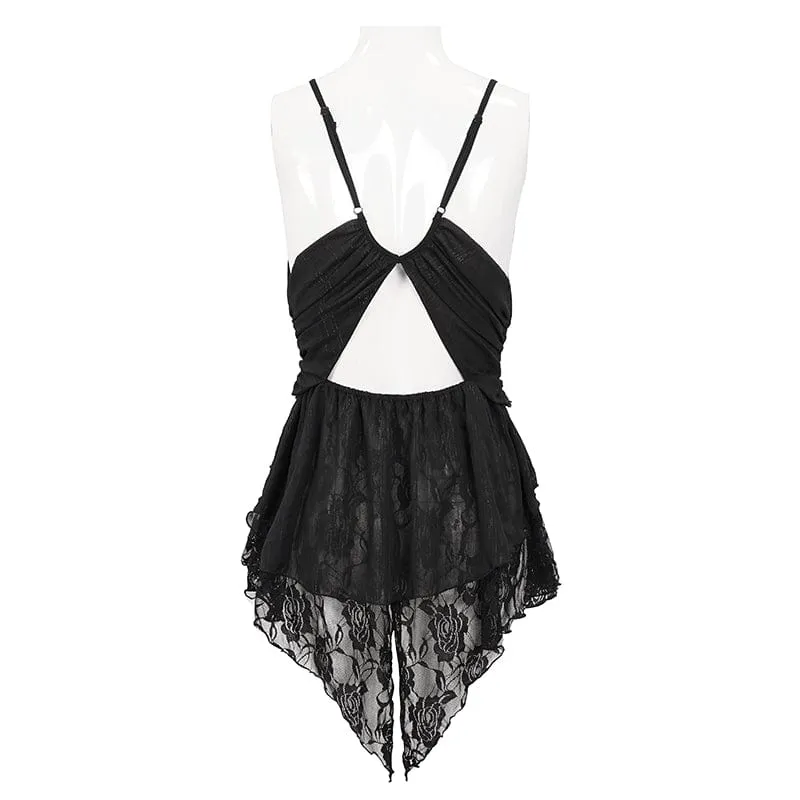 Damen-Dessous aus Gothic-Spitze mit Rüschen