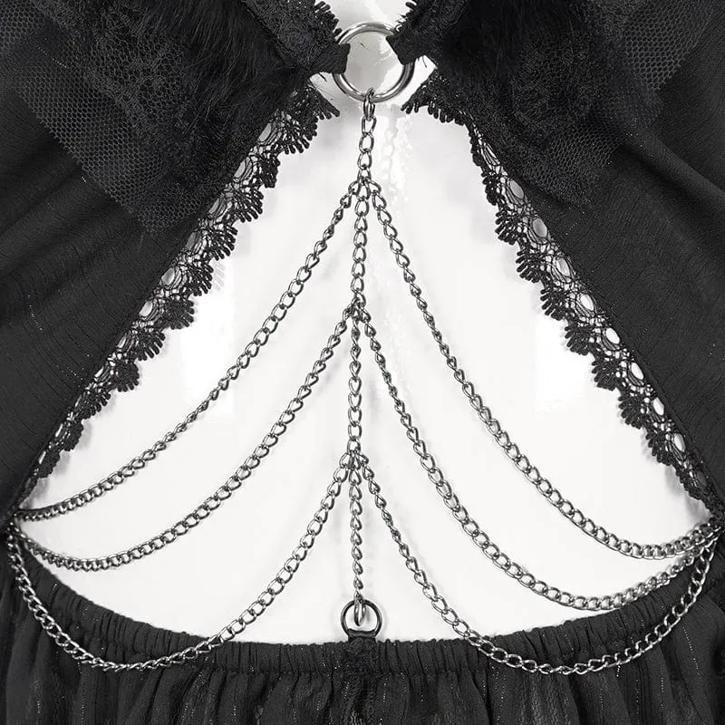 Damen-Dessous aus Gothic-Spitze mit Rüschen