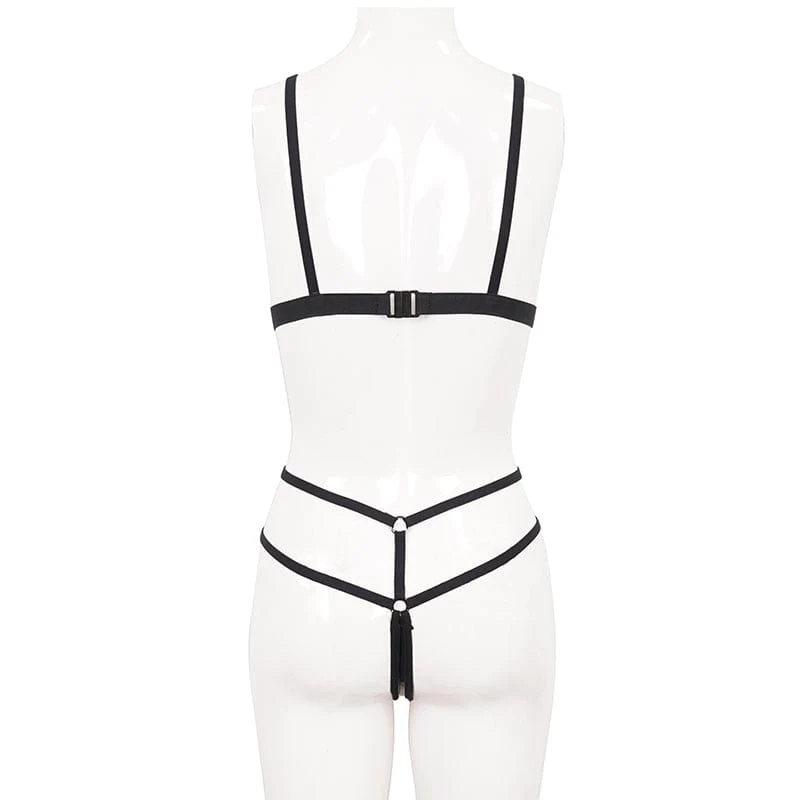 Gothic-Riemchen-Schmetterlings-Bustier für Damen mit Dessous