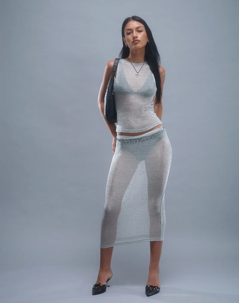 Cosima Tank Top aus Silberkette