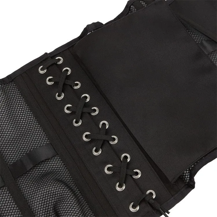 Gothic Mesh Splice Riemchen Unterbrustkorsett für Damen