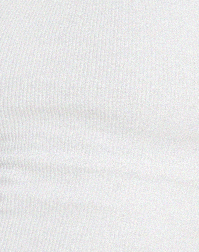 Aus Rippenweste Top in Weiß