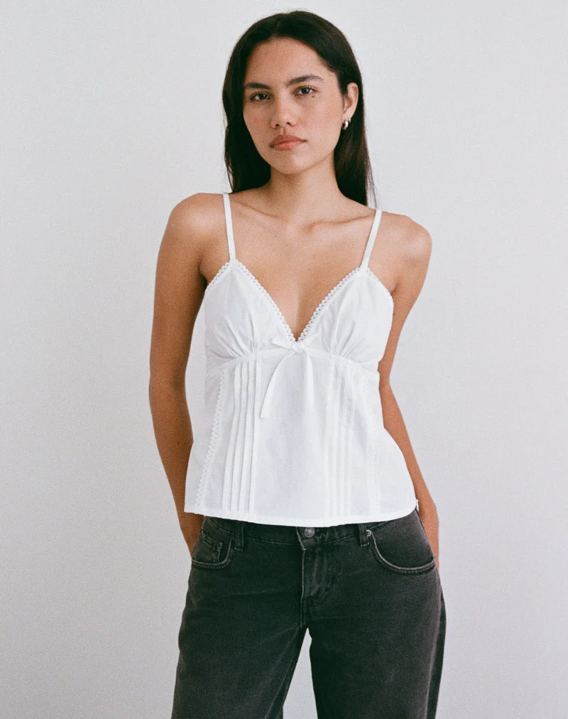 Jepuni Cami Top aus weißer Popeline