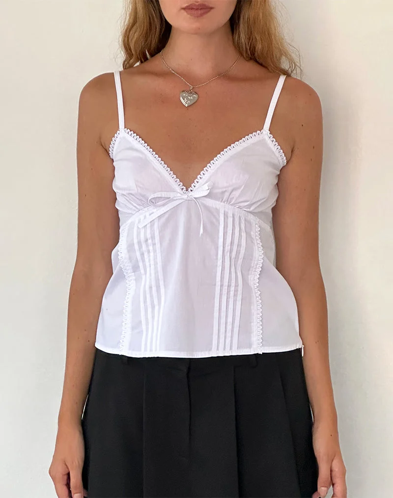 Jepuni Cami Top aus weißer Popeline