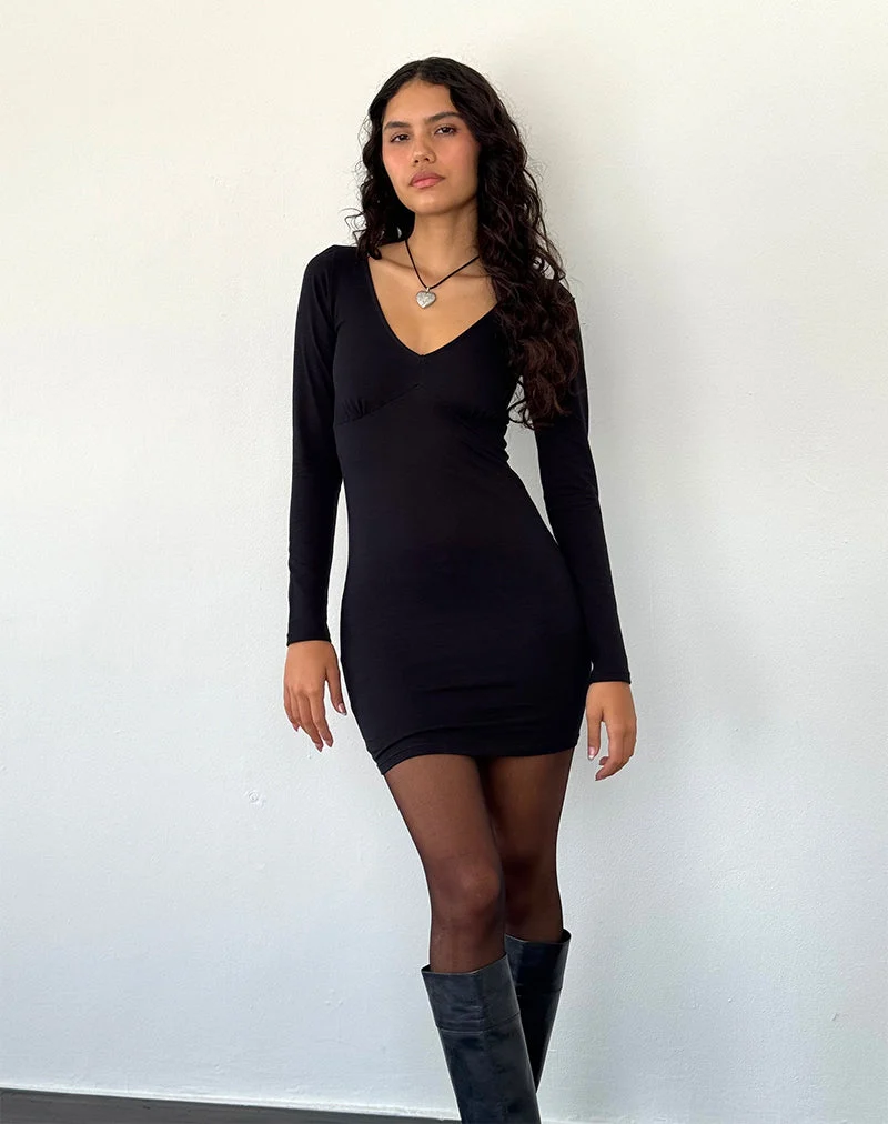 Silsali Lycra-Minikleid in Schwarz