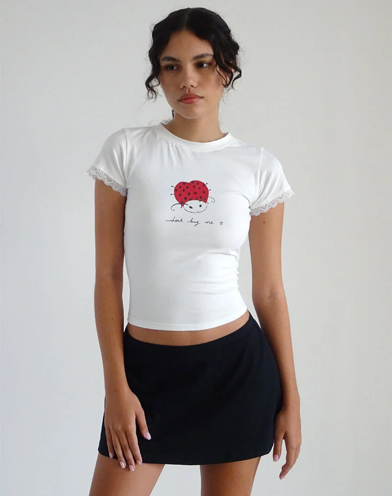 Izzy Baby Tee in Off White 'Dont Bug Me'