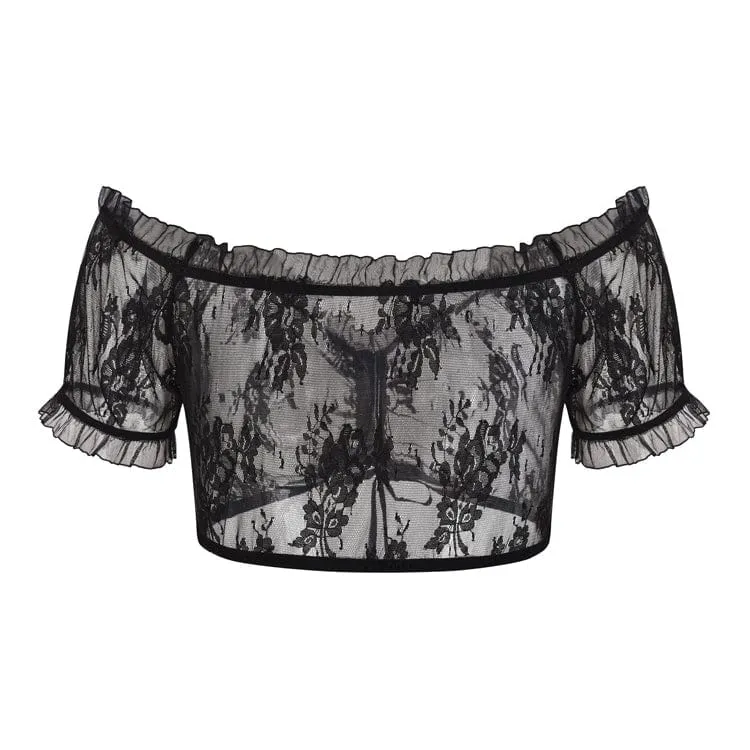 Gothic Off-Shoulder-Spitzen-Bustier für Damen