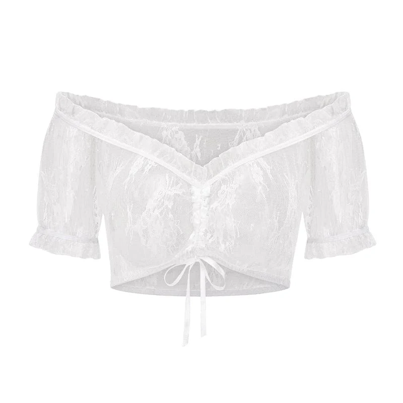 Gothic Off-Shoulder-Spitzen-Bustier für Damen