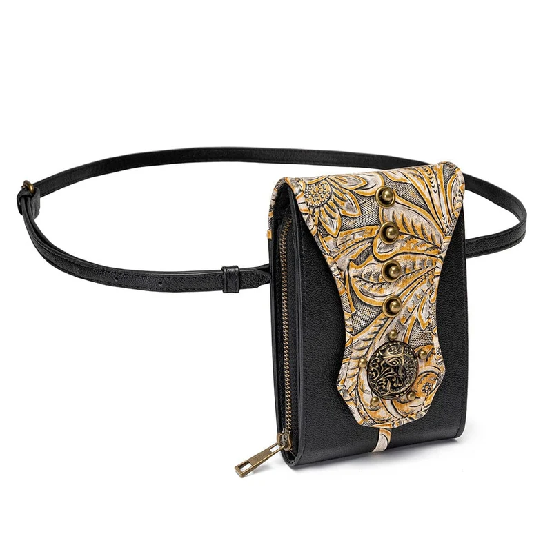 Unisex Steampunk Nieten geprägte Mini-Tasche