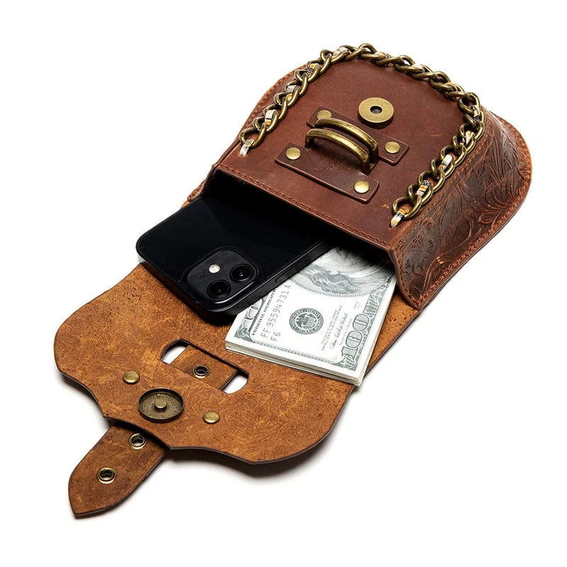 Unisex Steampunk geprägte Kettentasche