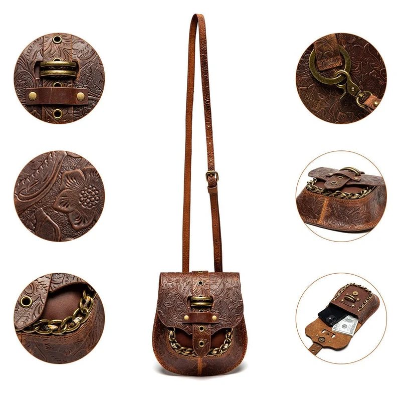Unisex Steampunk geprägte Kettentasche