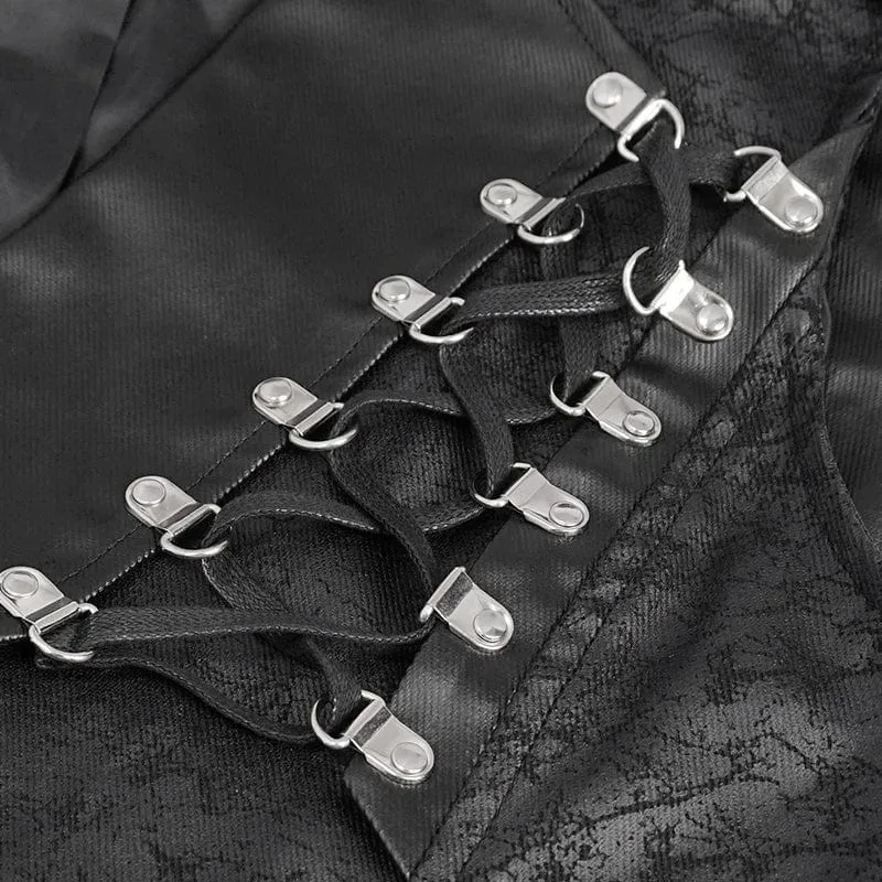 Gothic Asymmetrischer Reißverschluss-Schnürweste für Herren