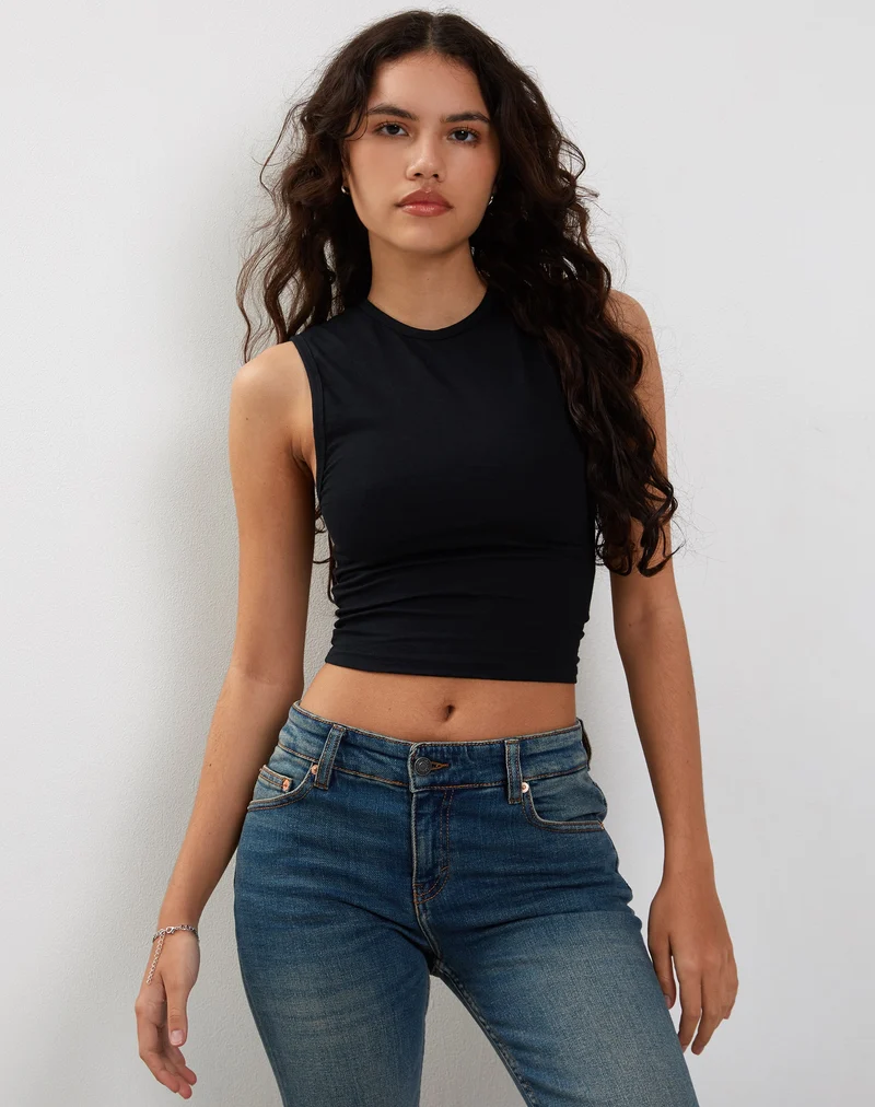 Monlo Vest Top aus Lycra Schwarz