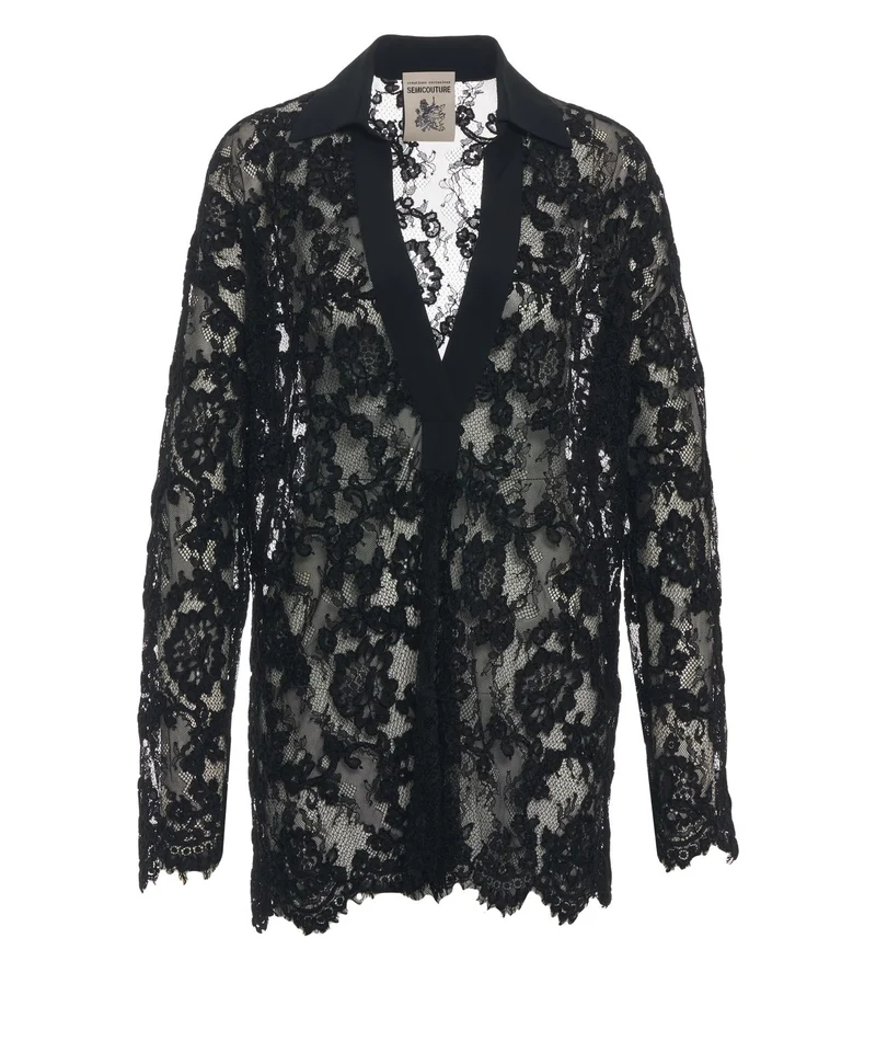 Blusa con design in pizzo