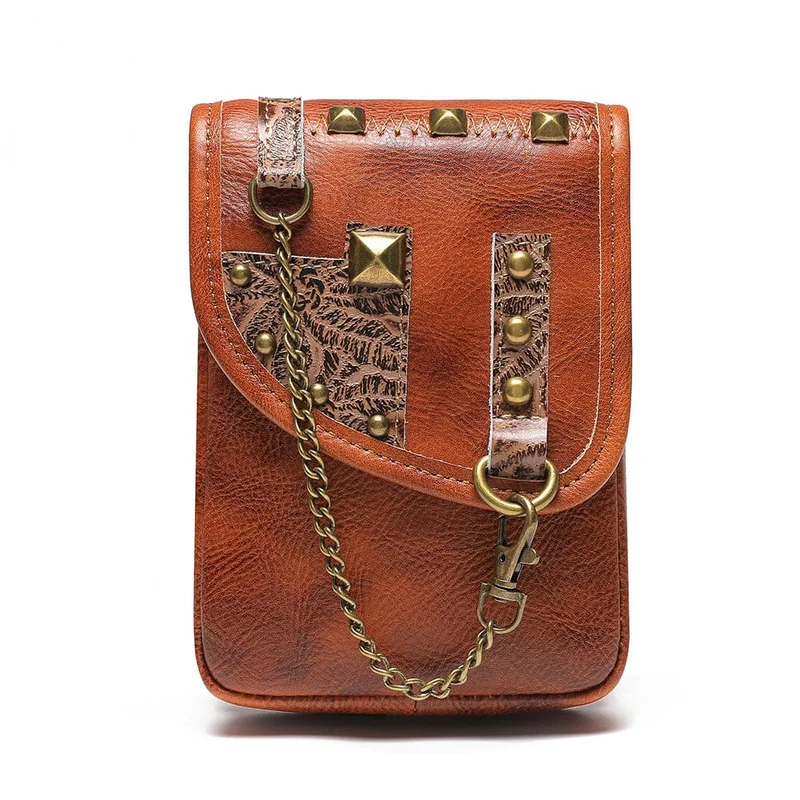 Steampunk-Nieten-Ketten-Minitasche für Damen