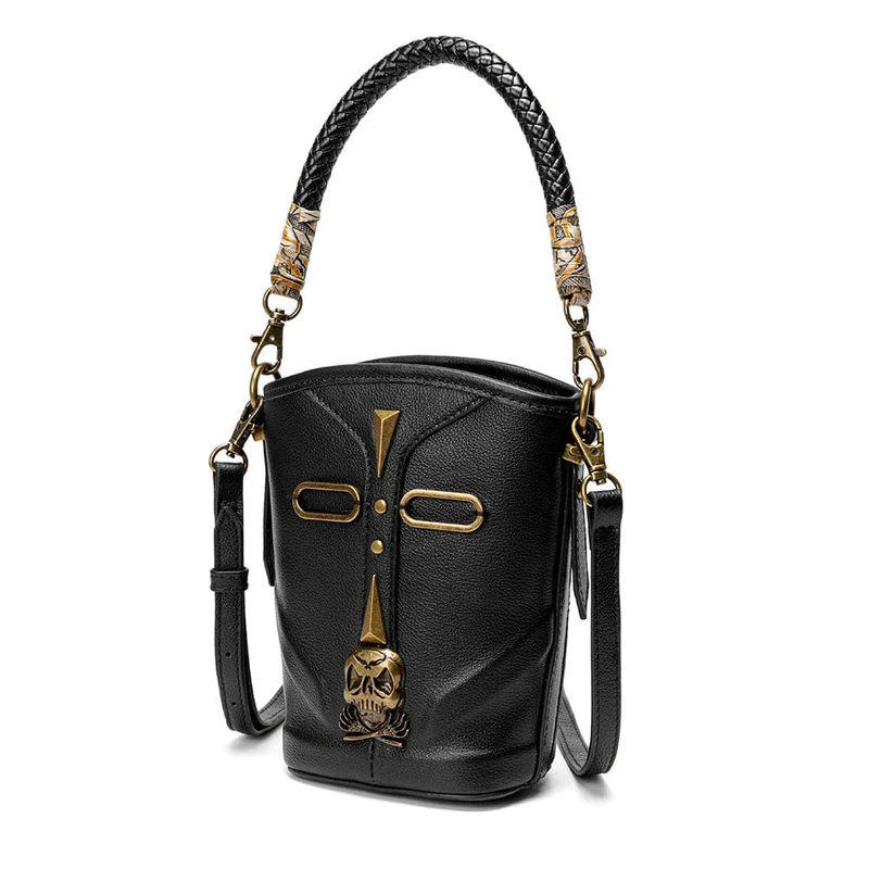 Damen Steampunk Skull Bucket Bag