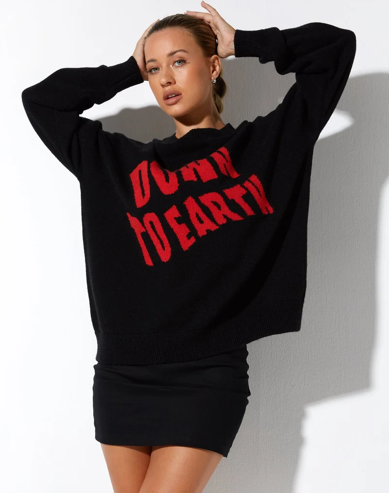 Jamin Pullover in Schwarz Down To Earth