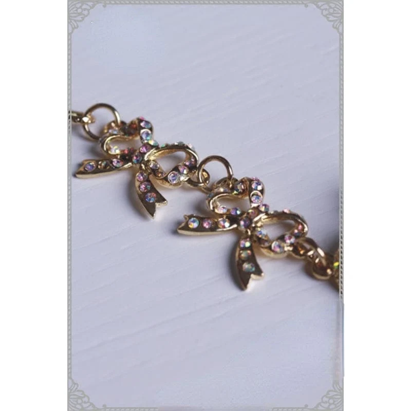 Damen Steampunk Bowknot Krone Halskette