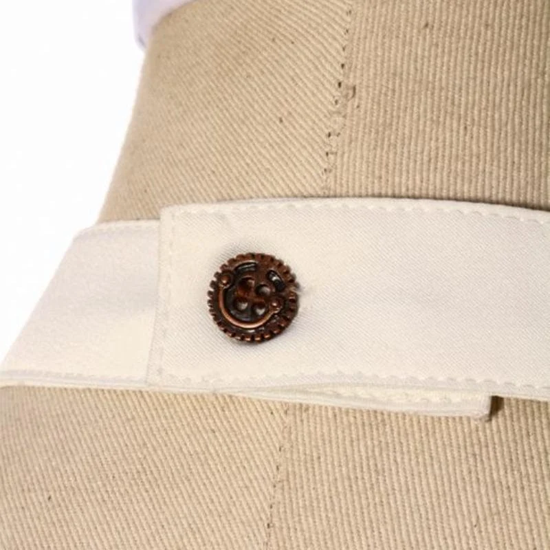 Damen-Steampunk-Spitzensaum-Rüschenhemd mit Halsbekleidung