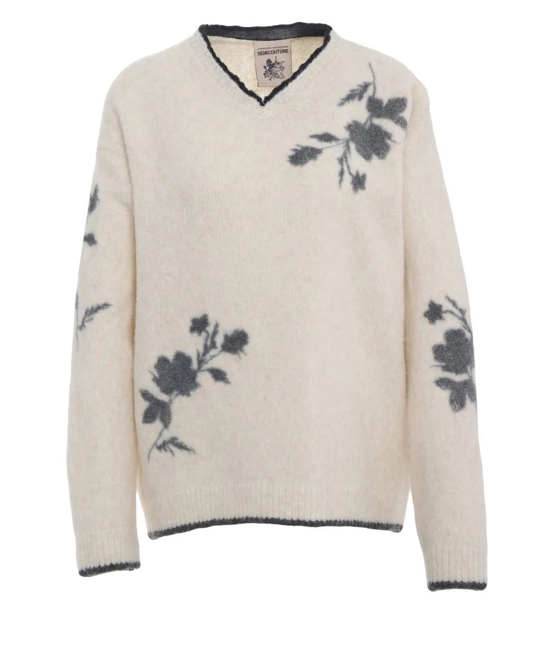 Maglione con motivo floreale