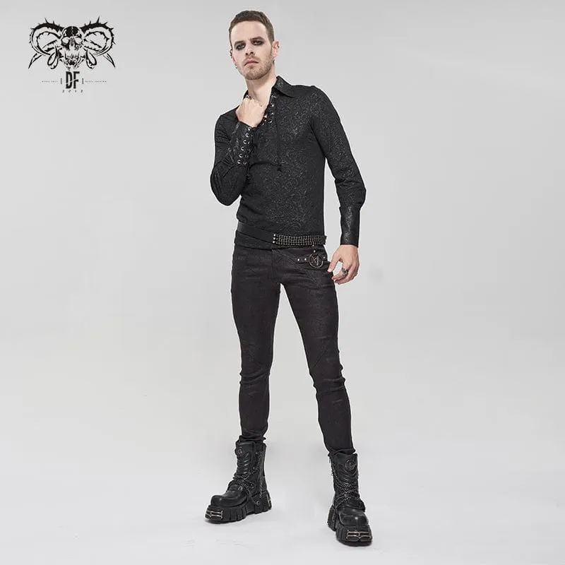 Herren Gothic Slim Fit Metal Star Hose