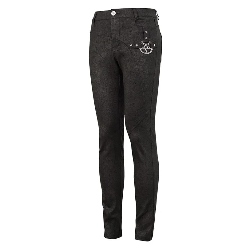 Herren Gothic Slim Fit Metal Star Hose
