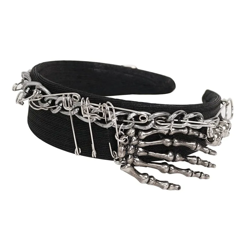 Damen Punk Metal Skeleton Splice Haarband