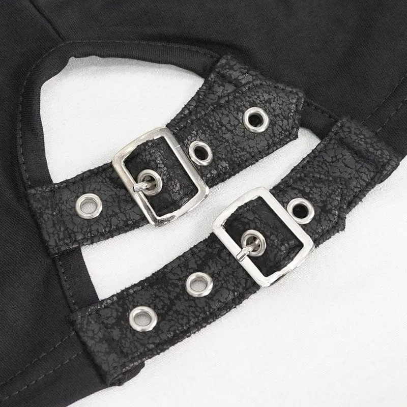 Damen Punk Rivets Skull Neckholder Bustier
