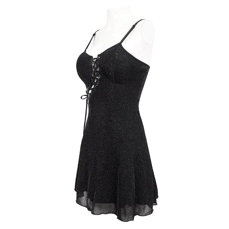 Asymmetrisches Riemchen-Slip-Kleid mit Punk-Ausschnitt für Damen