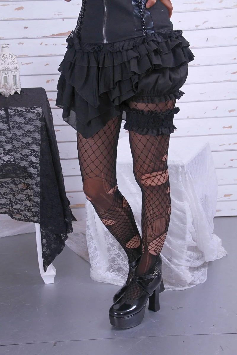 Unregelmäßig geschichtete Damen-Steampunk-Shorts mit Strumpfband