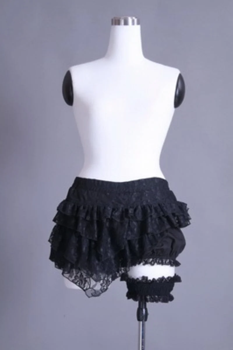 Unregelmäßig geschichtete Damen-Steampunk-Shorts mit Strumpfband
