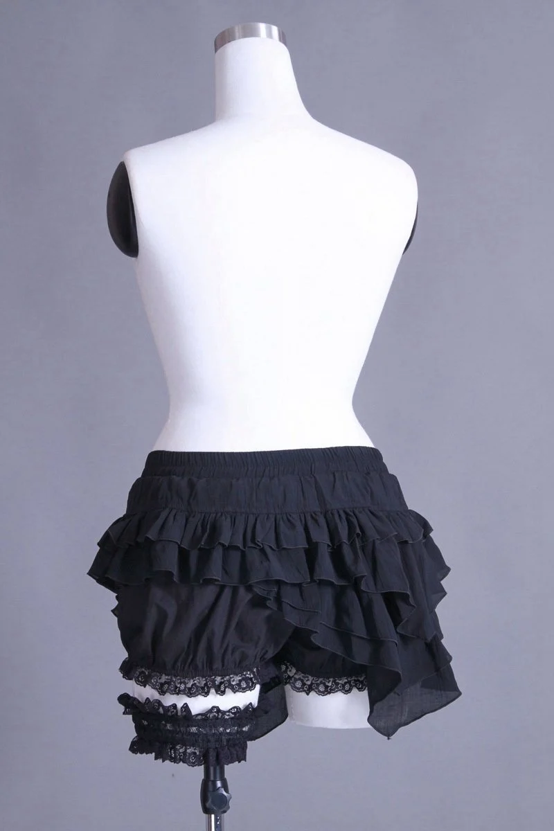 Unregelmäßig geschichtete Damen-Steampunk-Shorts mit Strumpfband