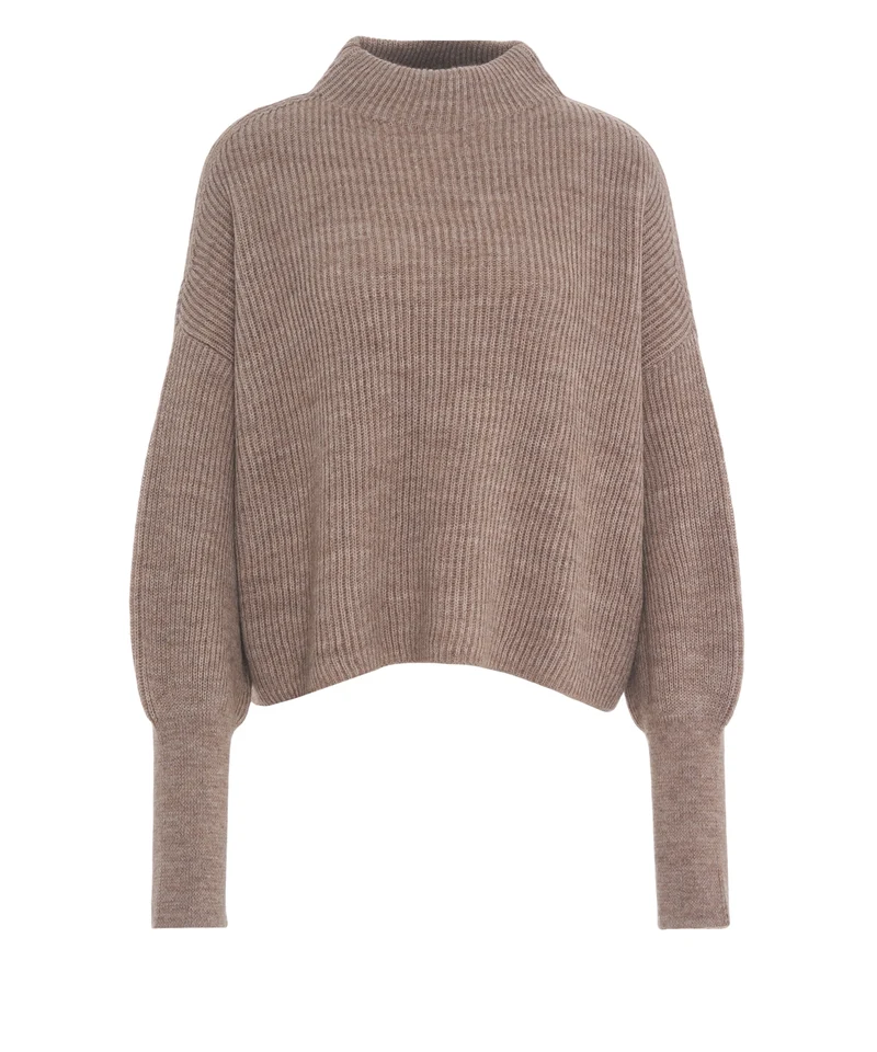 Maglione con polsini a costine