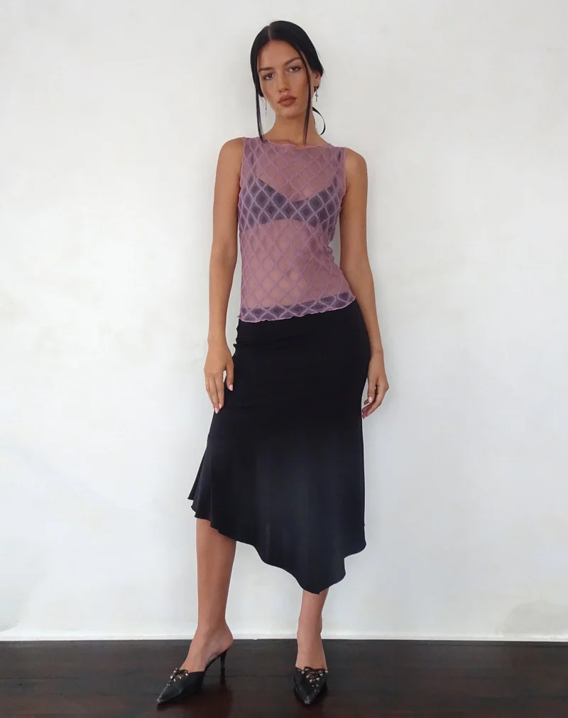 Maloe Spitze gemustertes Tank-Top in Mauve