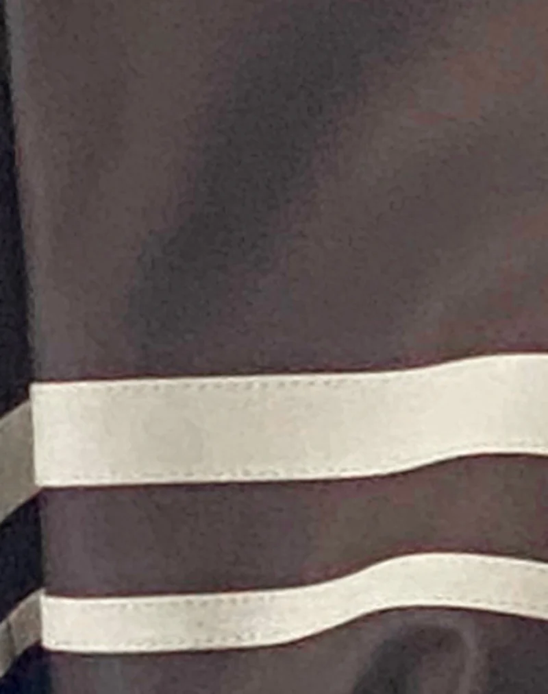 Colton Jacke in PU-Schokolade mit elfenbeinfarbenen Streifen