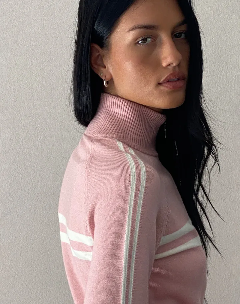 Talisa Sportliche Jacke mit durchgehendem Reißverschluss in Knit Pink
