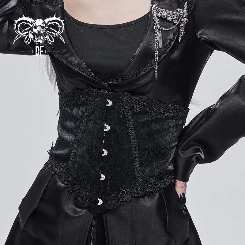 Gothic Floral Riemchen-Unterbrustkorsett für Damen